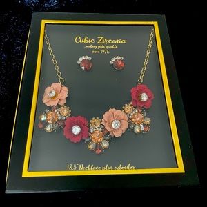 One 18.5” (with extender) necklace, One pair of earrings